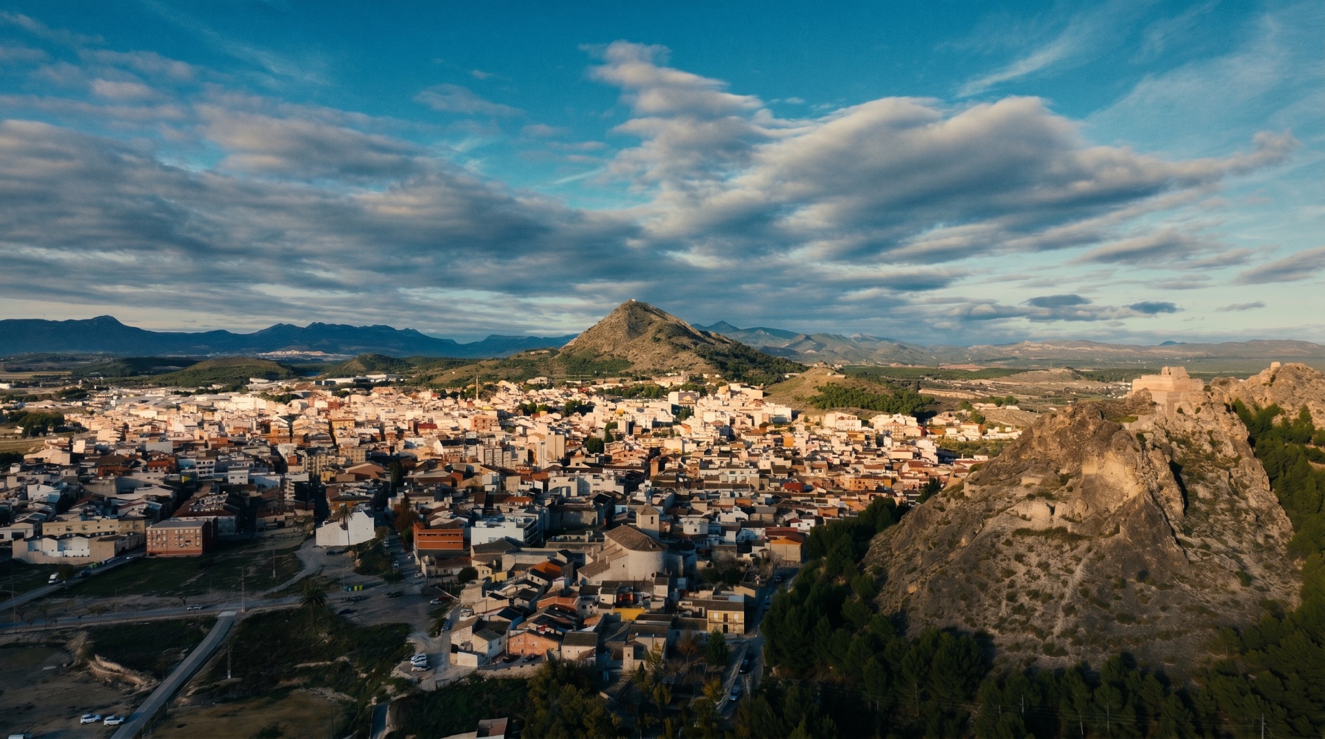 Vista aérea del coto arrocero de Calasparra